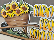 Load image into Gallery viewer, Sunflower Fall Shelf Sitter Standing Fall Sign File SVG, Fall Glowforge, Leaves, Pumpkin, Shelf Sitter, Summer, Flower LuckyHeartDesignsCo

