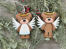 Load image into Gallery viewer, Angel Bear Christmas Ornament File SVG, Religious, Glowforge, Baby, LuckyHeartDesignsCo
