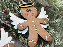 Load image into Gallery viewer, Gingerbread Angel Christmas Ornament File SVG, Craft, Kids, Santa, Baby, Kids, Remember, Memorial, Glowforge, LuckyHeartDesignsCo

