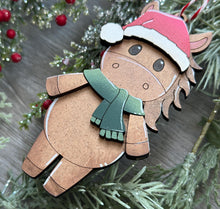 Load image into Gallery viewer, Horse Santa Standing Christmas Ornament File SVG, Glowforge, Cow, Farm, LuckyHeartDesignsCo
