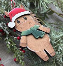 Load image into Gallery viewer, Horse Santa Standing Christmas Ornament File SVG, Glowforge, Cow, Farm, LuckyHeartDesignsCo
