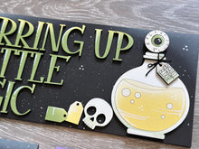 Load image into Gallery viewer, Witch Potions Magic Interchangeable Leaning Sign File SVG, Glowforge Tiered Tray, Halloween, Boo, Trick or Treat, LuckyHeartDesignsCo
