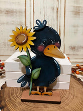 Load image into Gallery viewer, Crow Fall Pumpkin Standing File SVG, Bird, Leaves, Autumn, Farm, Sweater Weather, Tiered Tray Glowforge, LuckyHeartDesignsCo
