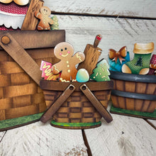 Load image into Gallery viewer, Santa And Mrs Christmas Flower Basket Interchangeable File SVG, TINY Holiday, Cookies, Stocking Tiered Tray, Glowforge, LuckyHeartDesignsCo
