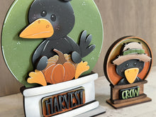 Load image into Gallery viewer, Crow Fall Snow Globe Interchangeable File SVG, TINY Glowforge, Farm, Pumpkin, Scarecrow, Corn Autumn, Leaf, Leaves, LuckyHeartDesignsCo
