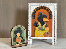 Load image into Gallery viewer, Crow Fall Tall Arch Sign Interchangeable File SVG, TINY, INSERT only Pumpkin Glowforge, Holiday, Tiered Tray LuckyHeartDesignsCo

