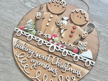 Load image into Gallery viewer, Gingerbread Baking Holiday Door Sign Interchangeable File, SVG, Christmas, Cookies, Presents Men Man Seasonal Home Welcome, glowforge
