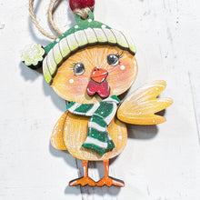 Load image into Gallery viewer, Chicken Christmas Ornament File SVG, Glowforge, Farm, Coop, Bird, Santa, Elf, Reindeer, Rudolph, LuckyHeartDesignsCo
