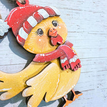Load image into Gallery viewer, Chicken Christmas Ornament File SVG, Glowforge, Farm, Coop, Bird, Santa, Elf, Reindeer, Rudolph, LuckyHeartDesignsCo
