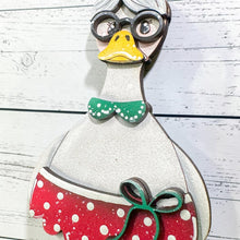 Load image into Gallery viewer, Santa Goose Christmas Ornament File SVG, Holiday, craft, Mrs. Clause, Duck, Present, Glowforge, LuckyHeartDesignsCo
