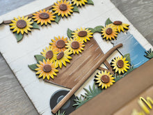 Load image into Gallery viewer, Sunflower Holiday Door Sign Interchangeable File, SVG Pumpkins Patch, Summer, Fall, Leaves, Farm, Seasonal, Home, Welcome, glowforge
