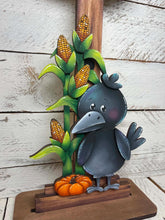 Load image into Gallery viewer, Crow Fall for the Birdhouse Interchangeable File SVG, Glowforge, Scarecrow, Leaf, Seasonal, Holiday Shapes, LuckyHeartDesignsCo
