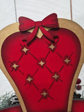 Load image into Gallery viewer, Christmas Santa Chair Interchangeable Shelf Sitter Hanging File SVG, Ledge, Hanger, Tiered Tray Glowforge LuckyHeartDesignsCo
