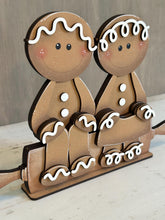 Load image into Gallery viewer, Gingerbread Couple Shelf Hanging File SVG, Ledge, Christmas, Hanger, Men, Man, Cookie, Tiered Tray Glowforge LuckyHeartDesignsCo
