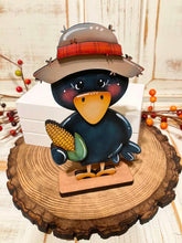 Load image into Gallery viewer, Crow Fall Pumpkin Standing File SVG, Bird, Leaves, Autumn, Farm, Sweater Weather, Tiered Tray Glowforge, LuckyHeartDesignsCo

