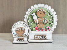 Load image into Gallery viewer, Gingerbread Baking Snow Globe Interchangeable File SVG, TINY, Glowforge, Christmas, Cookies Holiday, Shapes, Tiered Tray LuckyHeartDesignsCo
