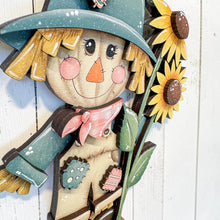 Load image into Gallery viewer, Scarecrow Pair Sunflowers Standing File SVG, Glowforge Fall, Pumpkin Farm, Girl, Boy, Autumn, Gourd, Decor, Tiered Tray, LuckyHeartDesignsCo
