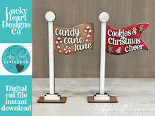 Load image into Gallery viewer, Christmas Flag Interchangeable File SVG, Candy Cane, Gingerbread, Cookie, Highland, Seasonal, Holiday, Glowforge, LuckyHeartDesignsCo
