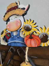 Load image into Gallery viewer, Dairy Cow Fall Sunflower Flower Basket Interchangeable File SVG, TINY Leaves Leaf Pumpkin Farm, Tiered Tray, Glowforge, LuckyHeartDesignsCo
