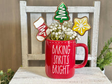 Load image into Gallery viewer, Christmas Sweets Mug Stick File SVG, Glowforge Tiered Tray, Candy Cane, Gingerbread Man, Cookie, Tree Plant Topper Gift, LuckyHeartDesignsCo
