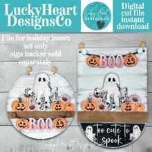 Load image into Gallery viewer, Boo Ghost Halloween Holiday Door Sign Interchangeable File, SVG Witch, Sunflower, Daisy Spooky, Pink, Seasonal, Home, Welcome, glowforge
