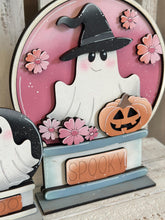 Load image into Gallery viewer, Ghost Flower Snow Globe Interchangeable File SVG, TINY Glowforge, Halloween, Pumpkin Fall, Trick Or Treat, Tiered Tray LuckyHeartDesignsCo

