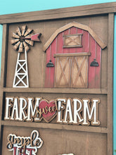 Load image into Gallery viewer, Farm Wall Collage Shelf Holder Interchangeable Sign File, Glowforge, Home, Barn, Cow, Display Farmhouse House, Standing, LuckyHeartDesignsCo
