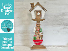 Load image into Gallery viewer, Gingerbread Baking Birdhouse Interchangeable File SVG, Glowforge, Cookie, Christmas, Seasonal, Holiday Shapes, LuckyHeartDesignsCo
