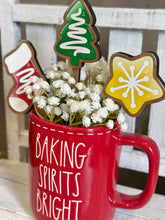 Load image into Gallery viewer, Christmas Sweets Mug Stick File SVG, Glowforge Tiered Tray, Candy Cane, Gingerbread Man, Cookie, Tree Plant Topper Gift, LuckyHeartDesignsCo
