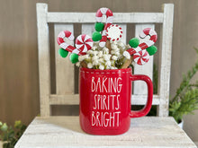 Load image into Gallery viewer, Christmas Sweets Mug Stick File SVG, Glowforge Tiered Tray, Candy Cane, Gingerbread Man, Cookie, Tree Plant Topper Gift, LuckyHeartDesignsCo
