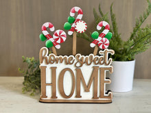 Load image into Gallery viewer, Christmas Sweets Mug Stick File SVG, Glowforge Tiered Tray, Candy Cane, Gingerbread Man, Cookie, Tree Plant Topper Gift, LuckyHeartDesignsCo

