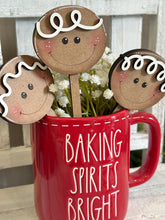 Load image into Gallery viewer, Christmas Sweets Mug Stick File SVG, Glowforge Tiered Tray, Candy Cane, Gingerbread Man, Cookie, Tree Plant Topper Gift, LuckyHeartDesignsCo
