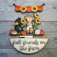 Load image into Gallery viewer, Crow Scarecrow Holiday Door Sign Interchangeable File, SVG Pumpkins Patch, Fall, Leaves, Farm, Seasonal, Home, Welcome, glowforge
