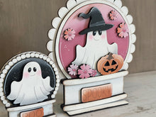 Load image into Gallery viewer, Ghost Flower Snow Globe Interchangeable File SVG, TINY Glowforge, Halloween, Pumpkin Fall, Trick Or Treat, Tiered Tray LuckyHeartDesignsCo

