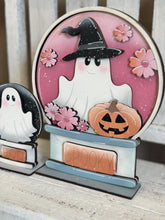Load image into Gallery viewer, Ghost Flower Snow Globe Interchangeable File SVG, TINY Glowforge, Halloween, Pumpkin Fall, Trick Or Treat, Tiered Tray LuckyHeartDesignsCo
