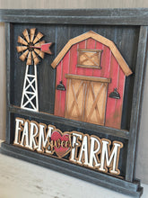 Load image into Gallery viewer, Farm Wall Collage Shelf Holder Interchangeable Sign File, Glowforge, Home, Barn, Cow, Display Farmhouse House, Standing, LuckyHeartDesignsCo
