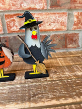 Load image into Gallery viewer, Chicken Halloween Standing File SVG, Farm, Witch, Ghost, Pumpkin, Bird, Egg, Chickens, Tiered Tray Glowforge, LuckyHeartDesignsCo
