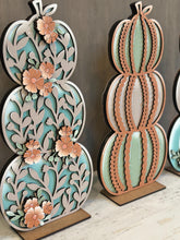 Load image into Gallery viewer, Fall Stacking Standing Pumpkins File SVG, Floral, Leafy, Sweater, Flower, Halloween, Plaid, Fall Glowforge, LuckyHeartDesignsCo
