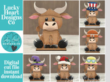 Load image into Gallery viewer, Buffalo Interchangeable Animal Hat File SVG, Bull, Farm, Zoo, Holiday, Pet, Christmas, Halloween, Fall, Yak, Glowforge, LuckyHeartDesignsCo

