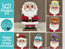 Load image into Gallery viewer, Santa Interchangeable Animal Hat File SVG, Claus, Farm, Zoo, Holiday, Pet, Christmas, Halloween, Boo, Spring, Glowforge, LuckyHeartDesignsCo
