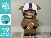 Load image into Gallery viewer, Highland Porch Football Interchangeable Hats File SVG, (hat only) Seasonal, Sport, Helmet, Cow, Holiday Farm Glowforge, LuckyHeartDesignsCo
