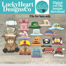 Load image into Gallery viewer, Holiday Celebrations Animal Hats Interchangeable File SVG, add on Seasonal Santa, Christmas, Halloween, Fall, Glowforge, LuckyHeartDesignsCo

