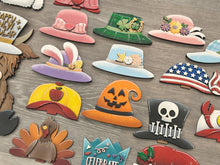Load image into Gallery viewer, Holiday Celebrations Animal Hats Interchangeable File SVG, add on Seasonal Santa, Christmas, Halloween, Fall, Glowforge, LuckyHeartDesignsCo
