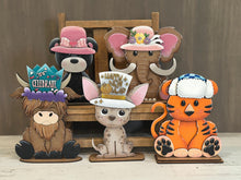 Load image into Gallery viewer, Holiday Celebrations Animal Hats Interchangeable File SVG, add on Seasonal Santa, Christmas, Halloween, Fall, Glowforge, LuckyHeartDesignsCo
