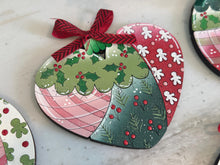 Load image into Gallery viewer, Patchwork Christmas Ornament File SVG, Craft, Kids, Gingerbread, Stocking, Heart, Candy Cane, Plaid, Holly, Glowforge, LuckyHeartDesignsCo
