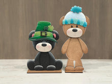 Load image into Gallery viewer, Teddy Bear Animal Hats Interchangeable File SVG, Seasonal Halloween Fall Christmas, Holiday, Pet, Tiered Tray Glowforge, LuckyHeartDesignsCo
