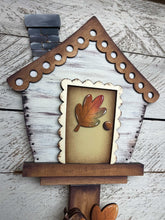 Load image into Gallery viewer, Fall Foliage Birdhouse Interchangeable File SVG, Glowforge, Pumpkin, Sunflower, Seasonal, Holiday Shapes, Bird house, LuckyHeartDesignsCo
