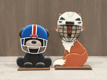 Load image into Gallery viewer, Football Hockey Animal Hat Interchangeable File SVG, add on Sport, Team, Coach Mascot Highland, Bear, Dog, Glowforge, LuckyHeartDesignsCo
