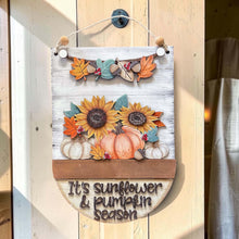 Load image into Gallery viewer, Fall Foliage Holiday Door Sign Interchangeable File, SVG Pumpkins Patch, Sunflower, Acorn, Leaves, Farm, Seasonal, Home, Welcome, glowforge
