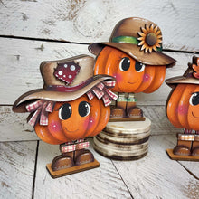 Load image into Gallery viewer, Fall Pumpkin People Standing File SVG, Glowforge, Farm, Girl, Boy, Autumn, Gourd, Cute Person, Decor, Tiered Tray, LuckyHeartDesignsCo
